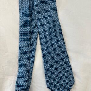 Hermes Blue and Black Patterned Tie